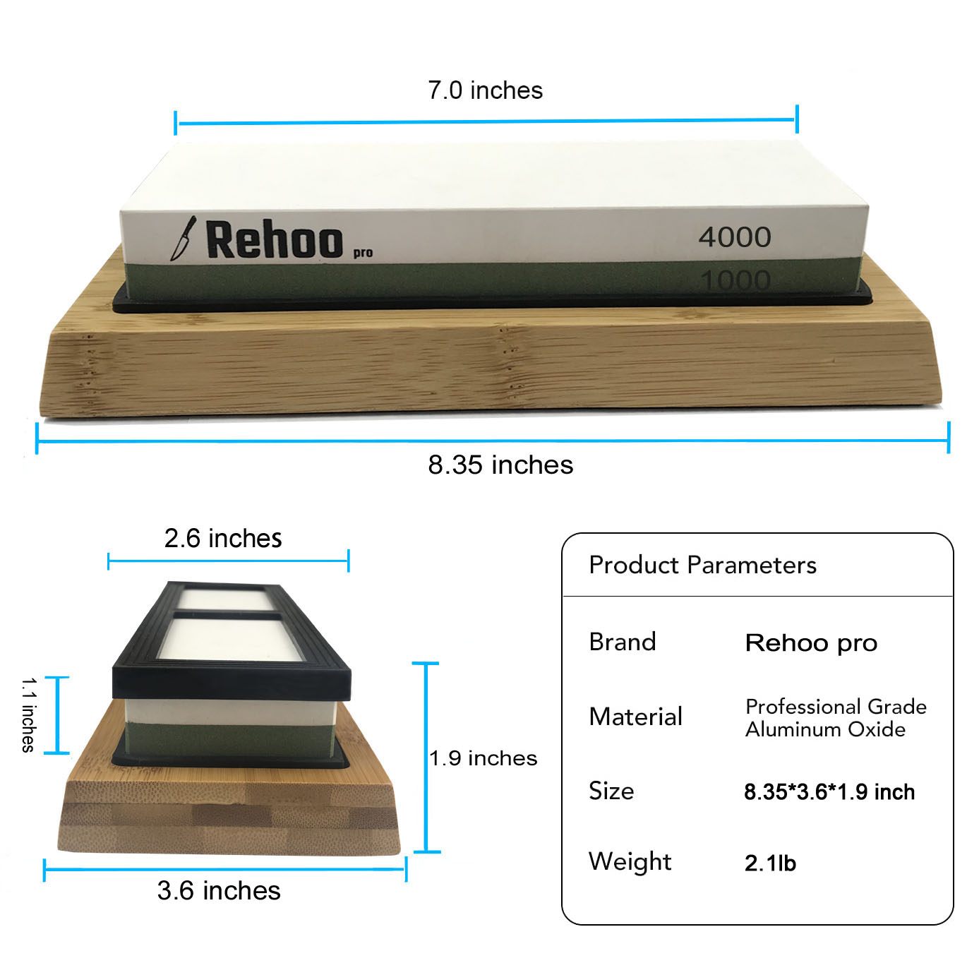 Rehoo-Juego de cuchillos de co - Sharpening Stone Whetstone reseña y precio